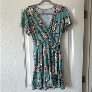 Floral V-Neck Short Mini Dress